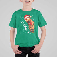 Funny F Caw F Chicken Christmas T Shirt For Kid Xmas Rooster Meme Santa Hat - Wonder Print Shop