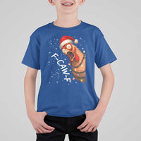 Funny F Caw F Chicken Christmas T Shirt For Kid Xmas Rooster Meme Santa Hat - Wonder Print Shop