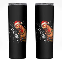 Funny F Caw F Chicken Christmas Skinny Tumbler Xmas Rooster Meme Santa Hat - Wonder Print Shop