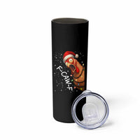 Funny F Caw F Chicken Christmas Skinny Tumbler Xmas Rooster Meme Santa Hat - Wonder Print Shop