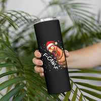Funny F Caw F Chicken Christmas Skinny Tumbler Xmas Rooster Meme Santa Hat - Wonder Print Shop