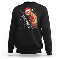 Funny F Caw F Chicken Christmas Sweatshirt Xmas Rooster Meme Santa Hat - Wonder Print Shop