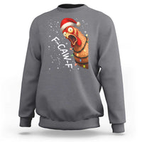 Funny F Caw F Chicken Christmas Sweatshirt Xmas Rooster Meme Santa Hat - Wonder Print Shop
