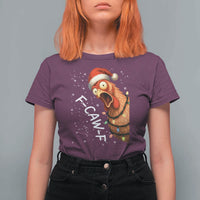Funny F Caw F Chicken Christmas T Shirt For Women Xmas Rooster Meme Santa Hat - Wonder Print Shop
