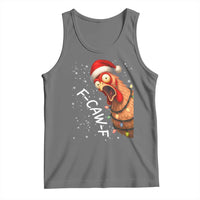 Funny F Caw F Chicken Christmas Tank Top Xmas Rooster Meme Santa Hat - Wonder Print Shop