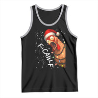 Funny F Caw F Chicken Christmas Tank Top Xmas Rooster Meme Santa Hat - Wonder Print Shop