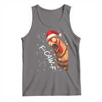 Funny F Caw F Chicken Christmas Tank Top Xmas Rooster Meme Santa Hat - Wonder Print Shop