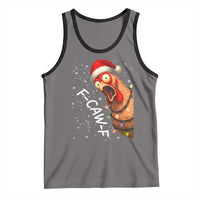 Funny F Caw F Chicken Christmas Tank Top Xmas Rooster Meme Santa Hat - Wonder Print Shop
