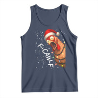 Funny F Caw F Chicken Christmas Tank Top Xmas Rooster Meme Santa Hat - Wonder Print Shop