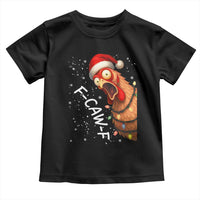 Funny F Caw F Chicken Christmas Toddler T Shirt Xmas Rooster Meme Santa Hat - Wonder Print Shop