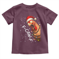 Funny F Caw F Chicken Christmas Toddler T Shirt Xmas Rooster Meme Santa Hat - Wonder Print Shop