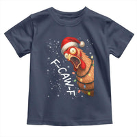 Funny F Caw F Chicken Christmas Toddler T Shirt Xmas Rooster Meme Santa Hat - Wonder Print Shop