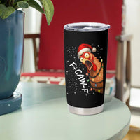 Funny F Caw F Chicken Christmas Tumbler Cup Xmas Rooster Meme Santa Hat - Wonder Print Shop