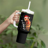 Funny F Caw F Chicken Christmas Tumbler With Handle Xmas Rooster Meme Santa Hat - Wonder Print Shop