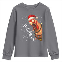 Funny F Caw F Chicken Christmas Youth Sweatshirt Xmas Rooster Meme Santa Hat - Wonder Print Shop
