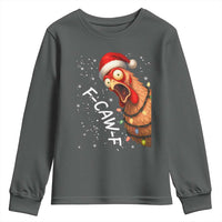 Funny F Caw F Chicken Christmas Youth Sweatshirt Xmas Rooster Meme Santa Hat - Wonder Print Shop