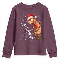 Funny F Caw F Chicken Christmas Youth Sweatshirt Xmas Rooster Meme Santa Hat - Wonder Print Shop