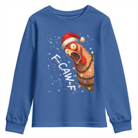 Funny F Caw F Chicken Christmas Youth Sweatshirt Xmas Rooster Meme Santa Hat - Wonder Print Shop