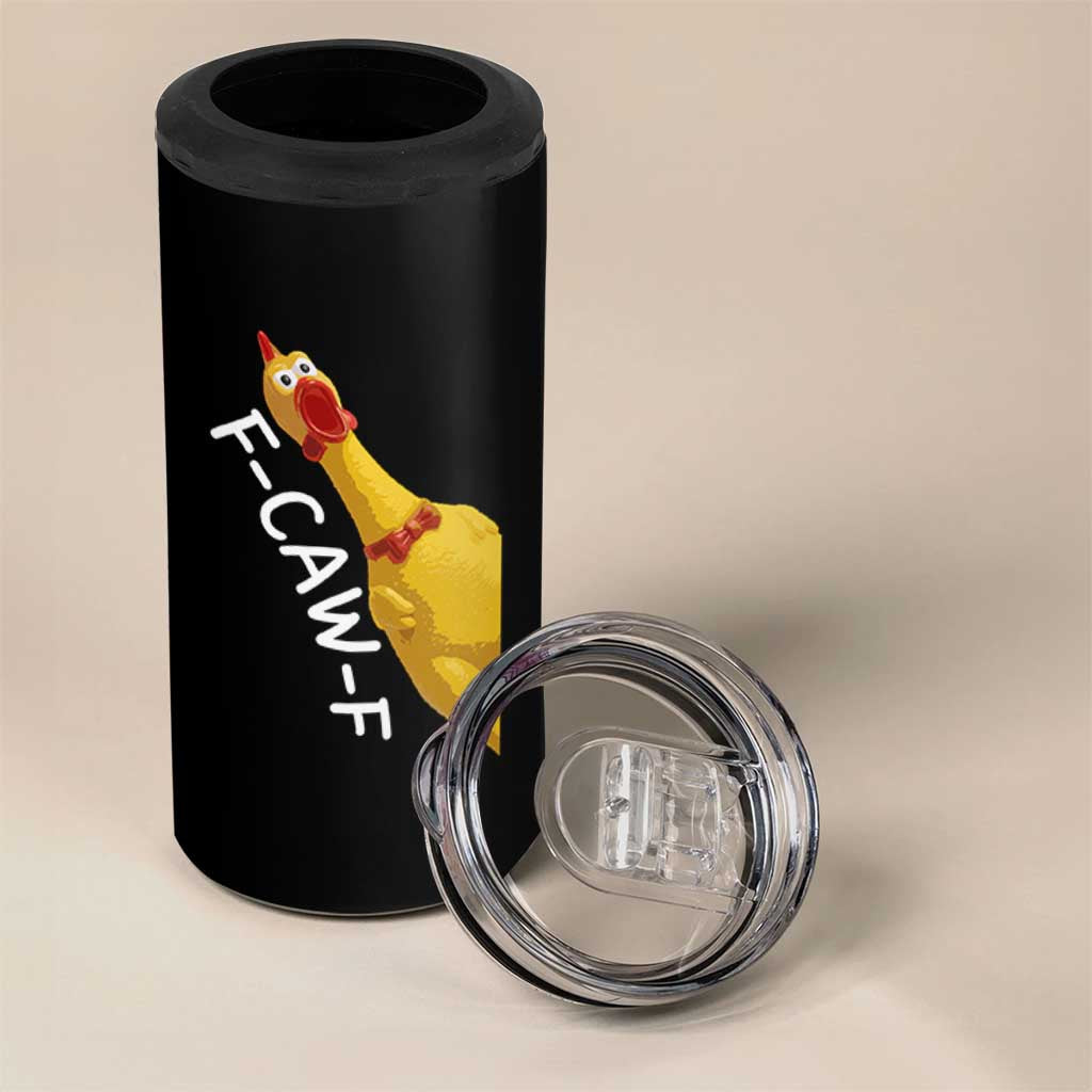 Funny F Caw F Chicken Toy 4 in 1 Can Cooler Tumbler Poultry Humor - Wonder Print Shop