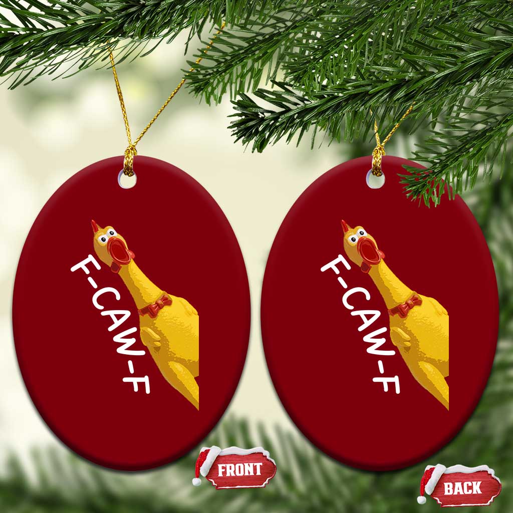 Funny F Caw F Chicken Toy Ceramic Ornament Poultry Humor - Wonder Print Shop