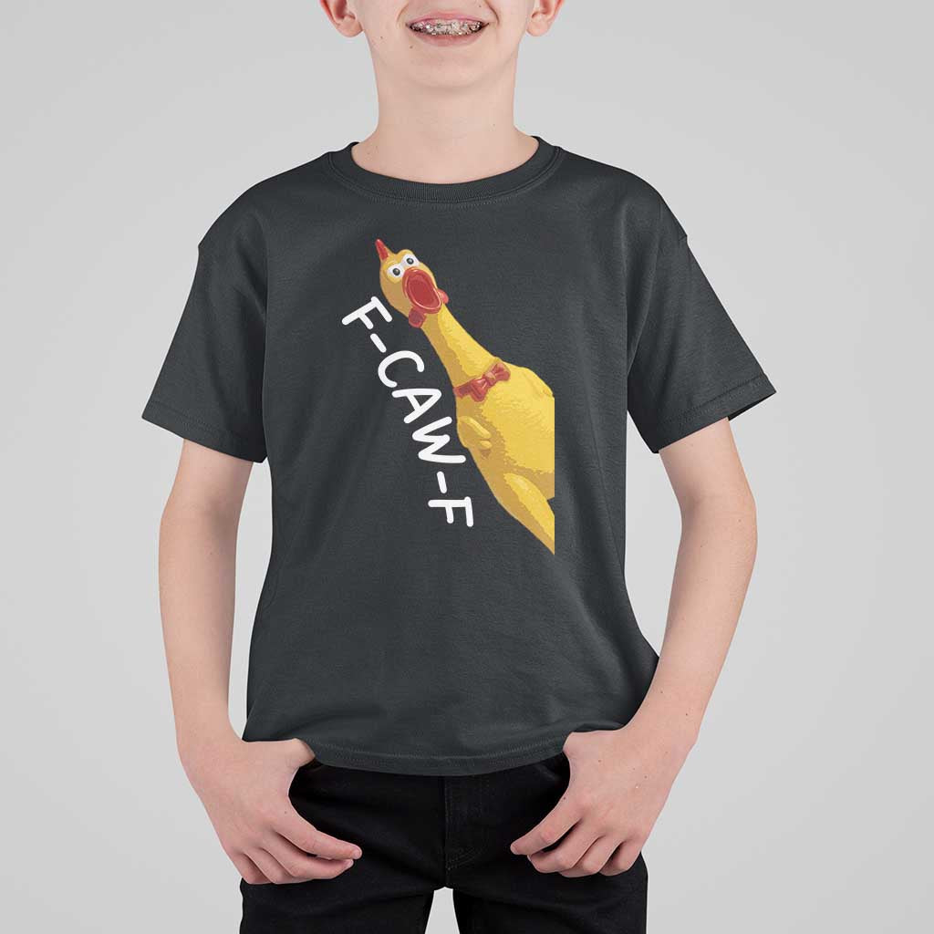 Funny F Caw F Chicken Toy T Shirt For Kid Poultry Humor - Wonder Print Shop