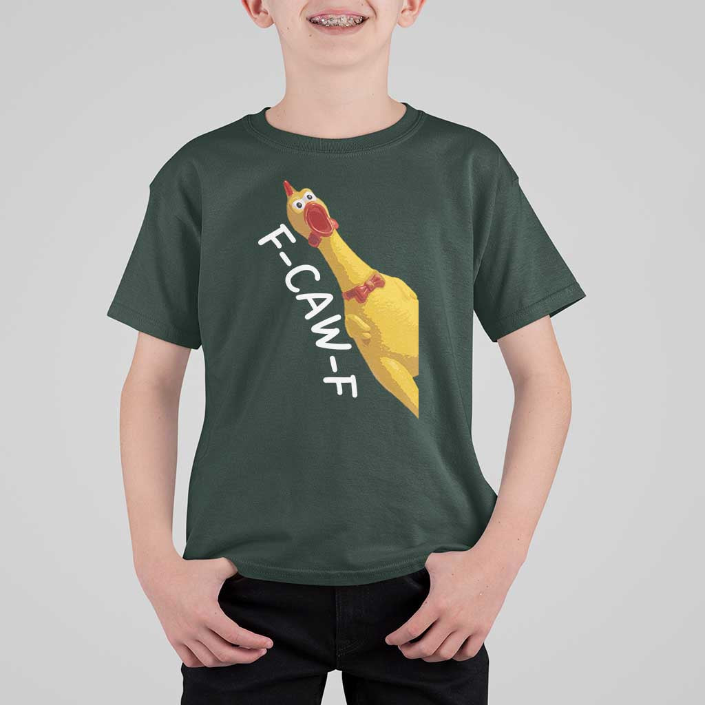Funny F Caw F Chicken Toy T Shirt For Kid Poultry Humor - Wonder Print Shop