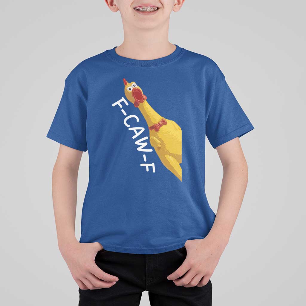 Funny F Caw F Chicken Toy T Shirt For Kid Poultry Humor - Wonder Print Shop