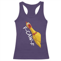 Funny F Caw F Chicken Toy Racerback Tank Top Poultry Humor - Wonder Print Shop