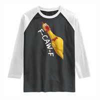 Funny F Caw F Chicken Toy Raglan Shirt Poultry Humor - Wonder Print Shop