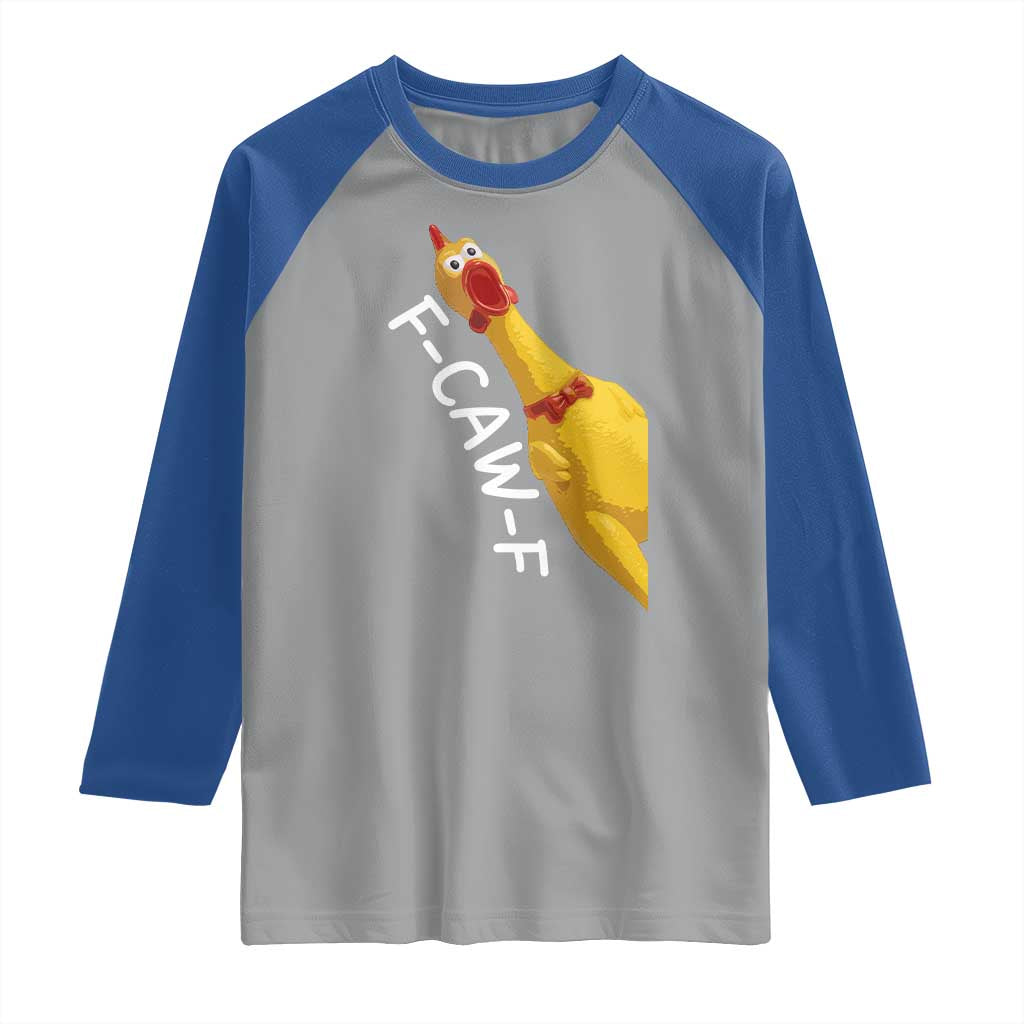 Funny F Caw F Chicken Toy Raglan Shirt Poultry Humor - Wonder Print Shop