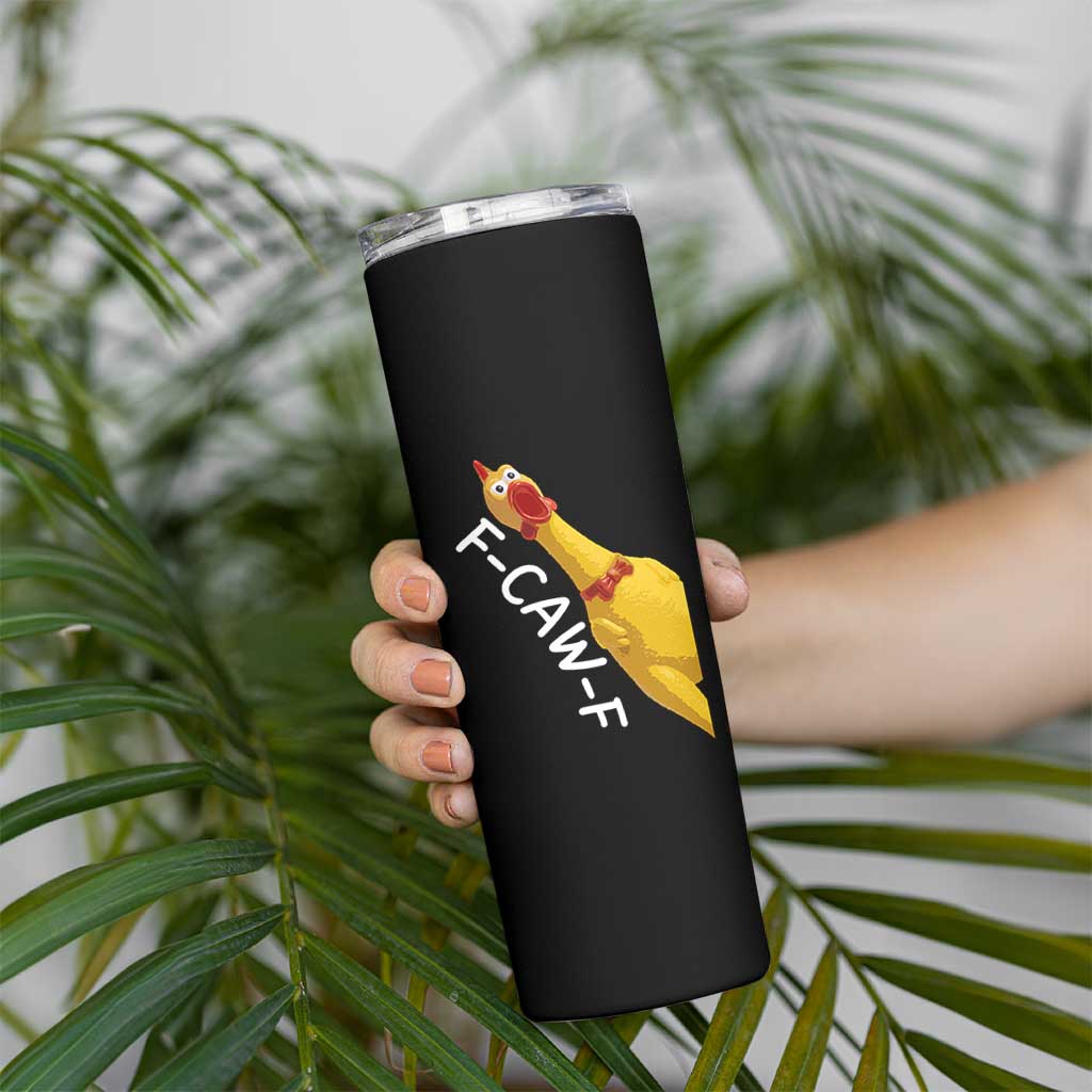 Funny F Caw F Chicken Toy Skinny Tumbler Poultry Humor - Wonder Print Shop
