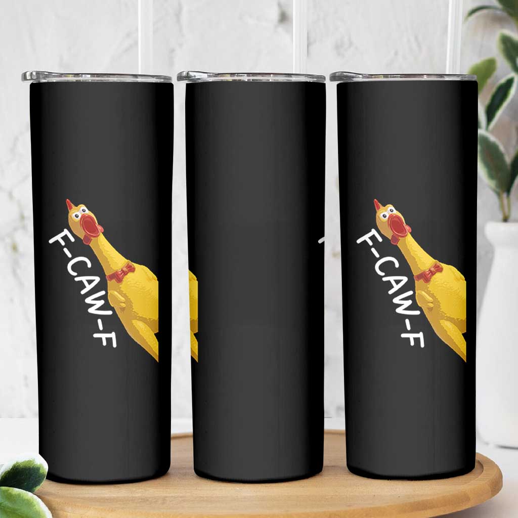 Funny F Caw F Chicken Toy Skinny Tumbler Poultry Humor - Wonder Print Shop