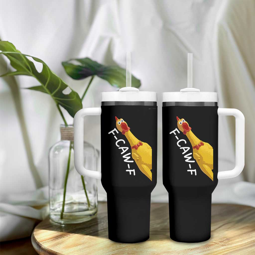 Funny F Caw F Chicken Toy Tumbler With Handle Poultry Humor - Wonder Print Shop