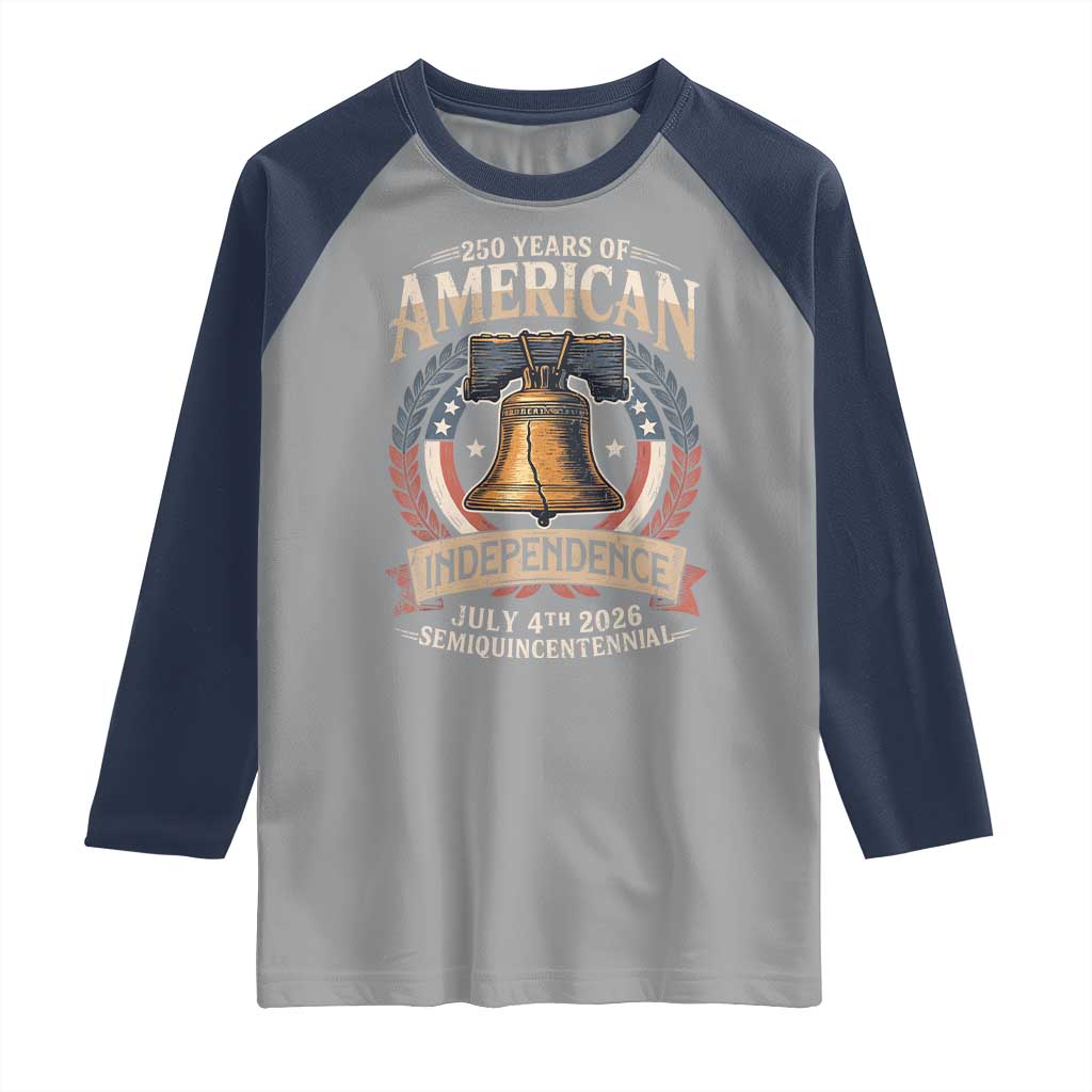 250 years Of America Independence Raglan Shirt 250th American Anniversary Liberty Bell - Wonder Print Shop