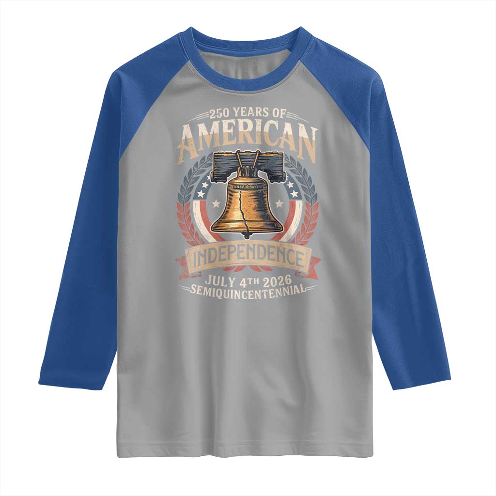 250 years Of America Independence Raglan Shirt 250th American Anniversary Liberty Bell - Wonder Print Shop