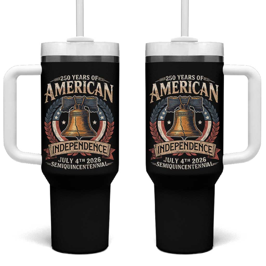 250 years Of America Independence Tumbler With Handle 250th American Anniversary Liberty Bell - Wonder Print Shop