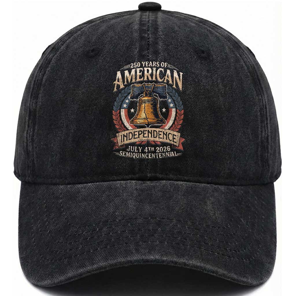 250 years Of America Independence Washed Cotton Baseball Cap 250th American Anniversary Liberty Bell