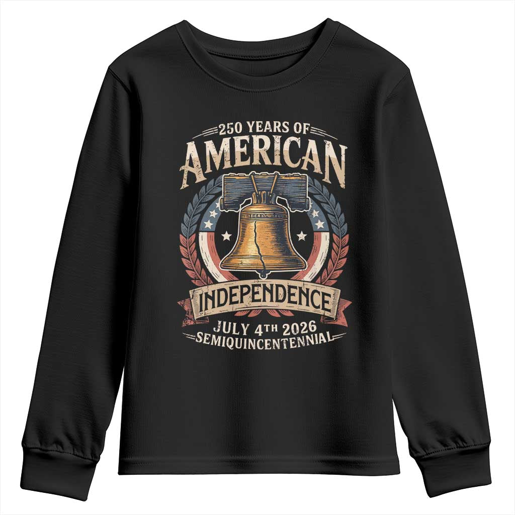 250 years Of America Independence Youth Sweatshirt 250th American Anniversary Liberty Bell - Wonder Print Shop