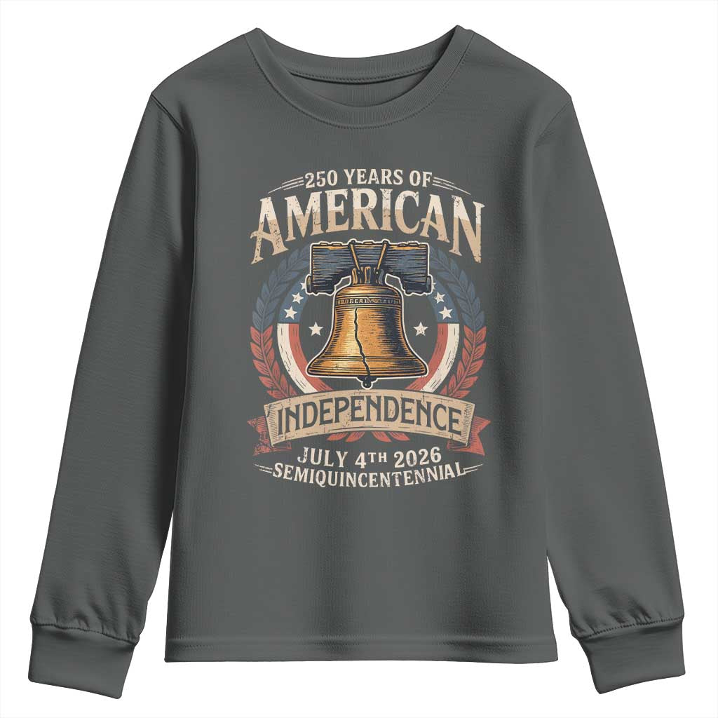 250 years Of America Independence Youth Sweatshirt 250th American Anniversary Liberty Bell - Wonder Print Shop