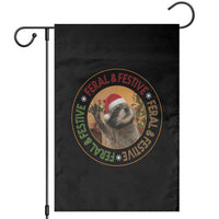 Funny Christmas Pedro The Racoon Garden Flag Feral And Festive Xmas Santa Trash Panda - Wonder Print Shop