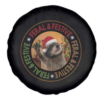 Funny Christmas Pedro The Racoon Spare Tire Cover Feral And Festive Xmas Santa Trash Panda - Wonder Print Shop