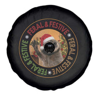 Funny Christmas Pedro The Racoon Spare Tire Cover Feral And Festive Xmas Santa Trash Panda - Wonder Print Shop
