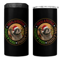 Funny Christmas Pedro The Racoon 4 in 1 Can Cooler Tumbler Feral And Festive Xmas Santa Trash Panda - Wonder Print Shop