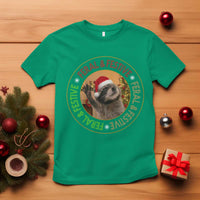 Funny Christmas Pedro The Racoon T Shirt Feral And Festive Xmas Santa Trash Panda - Wonder Print Shop