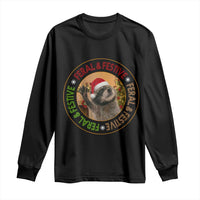 Funny Christmas Pedro The Racoon Long Sleeve Shirt Feral And Festive Xmas Santa Trash Panda - Wonder Print Shop