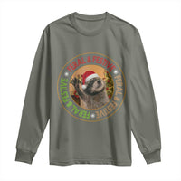 Funny Christmas Pedro The Racoon Long Sleeve Shirt Feral And Festive Xmas Santa Trash Panda - Wonder Print Shop