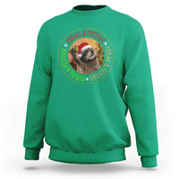 Funny Christmas Pedro The Racoon Sweatshirt Feral And Festive Xmas Santa Trash Panda - Wonder Print Shop