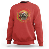 Funny Christmas Pedro The Racoon Sweatshirt Feral And Festive Xmas Santa Trash Panda - Wonder Print Shop
