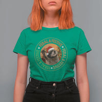 Funny Christmas Pedro The Racoon T Shirt For Women Feral And Festive Xmas Santa Trash Panda - Wonder Print Shop
