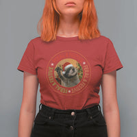 Funny Christmas Pedro The Racoon T Shirt For Women Feral And Festive Xmas Santa Trash Panda - Wonder Print Shop